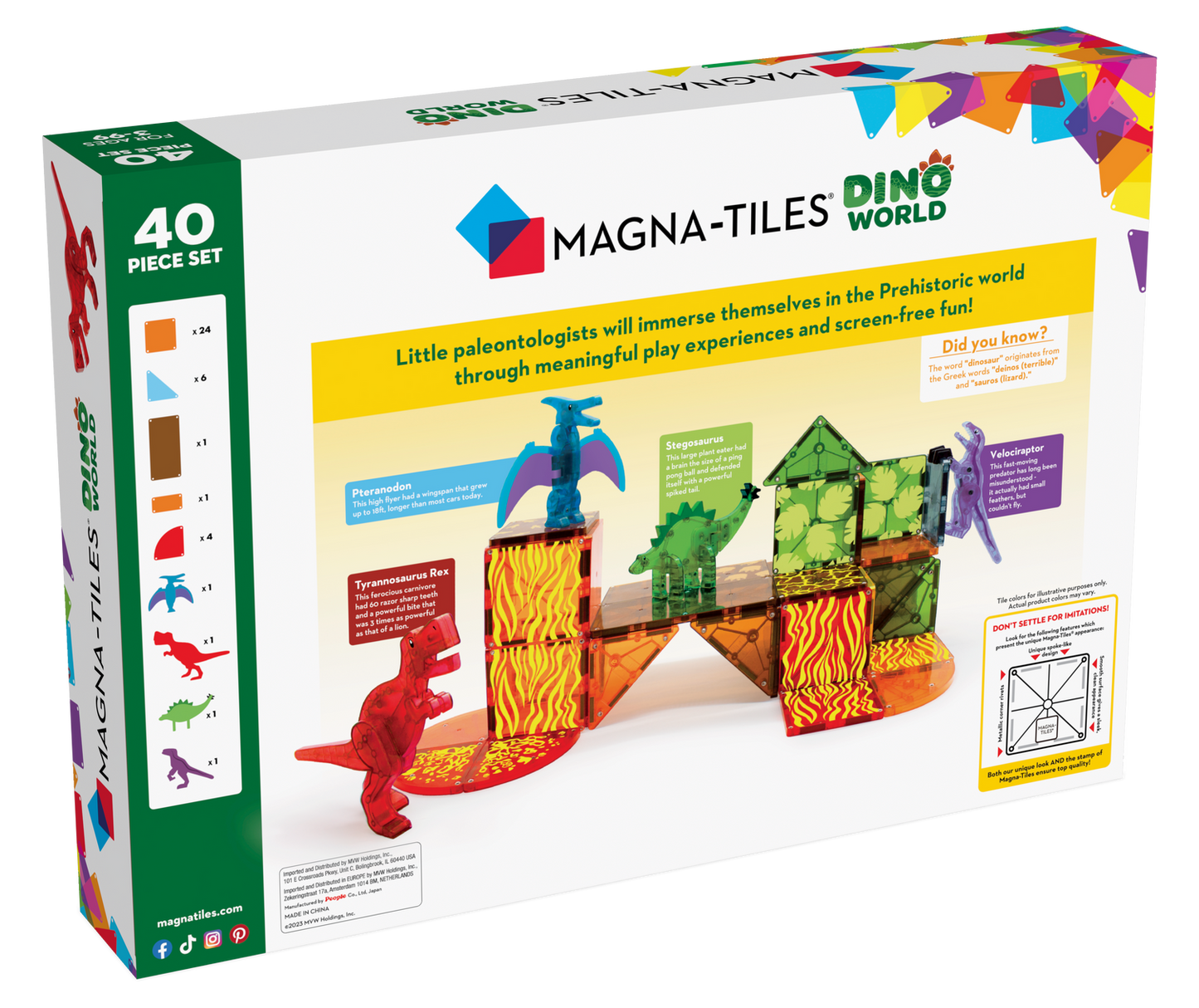Magna-Tiles Dino World 40-Piece Set