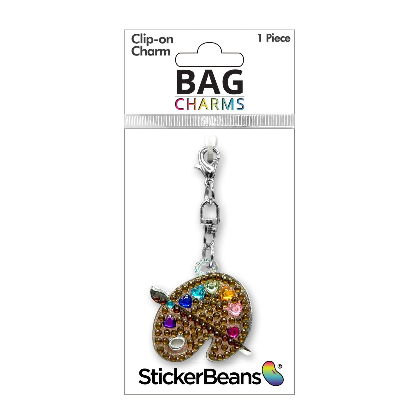 Art Palette Rhinestone Bag Charm: O/S