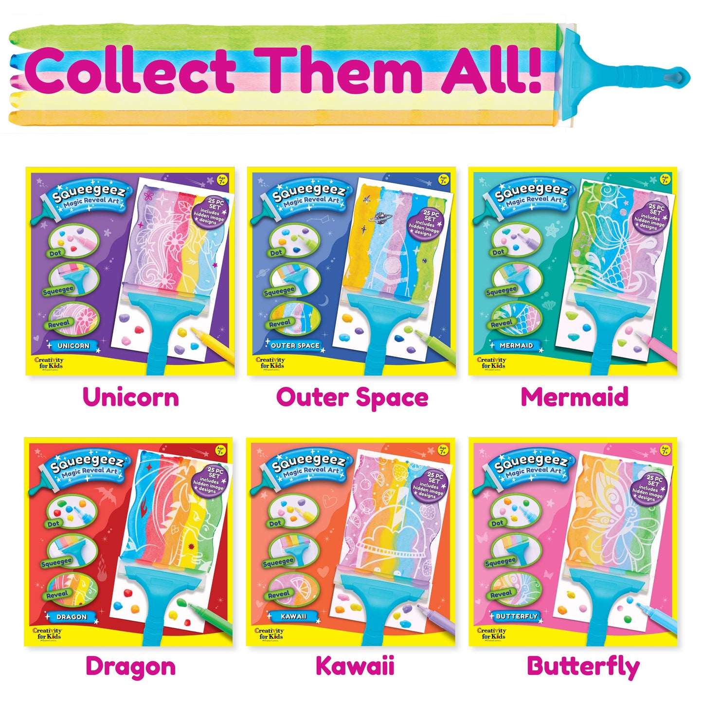 Squeegeez Magic Reveal Art Butterfly Paint Set for Kids