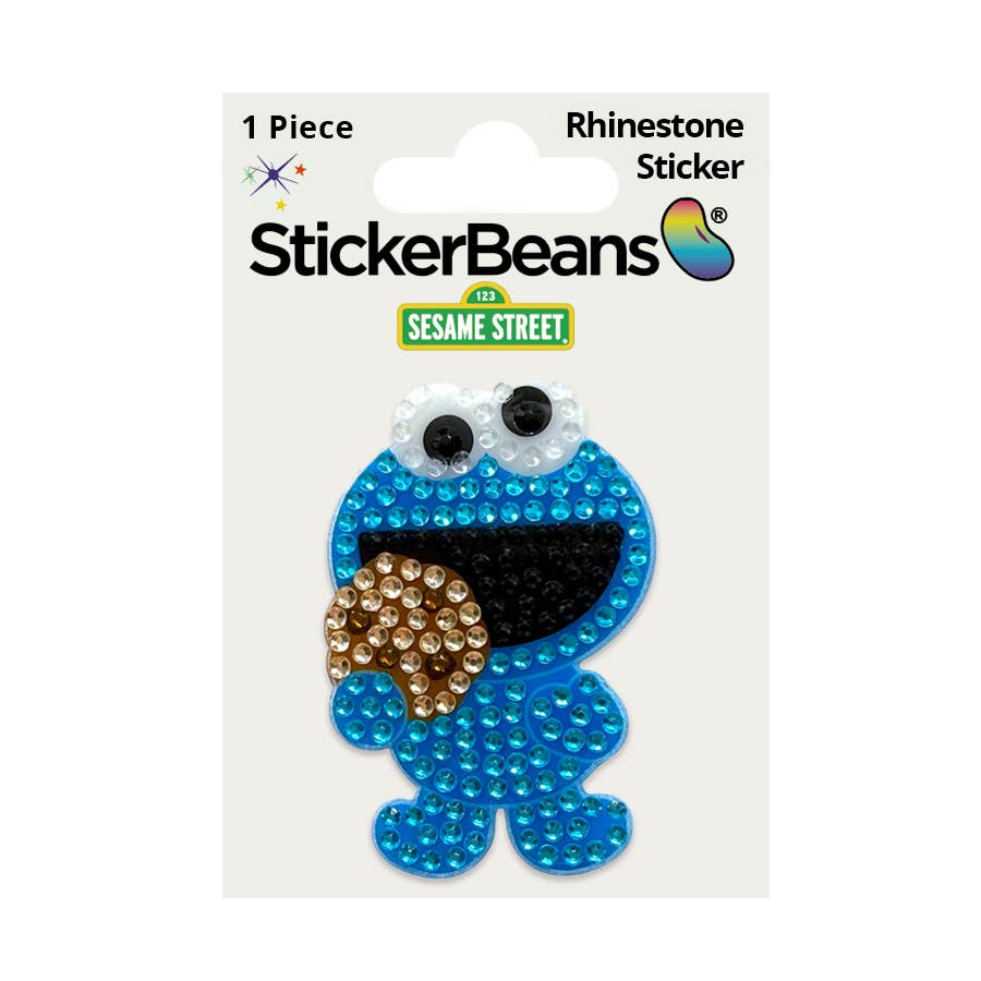 Cookie Monster 2" Rhinestone Sesame Street Sticker: O/S