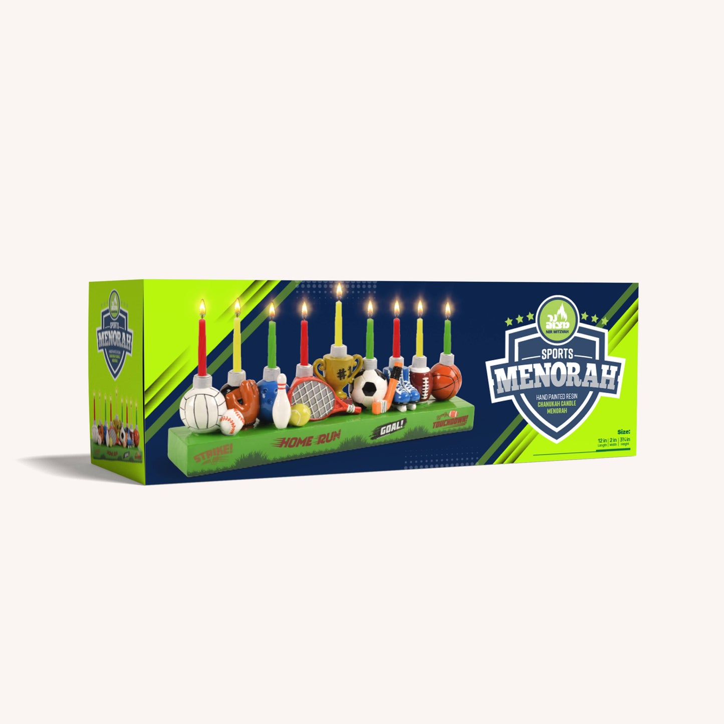 Hand Painted Menorah - Sports