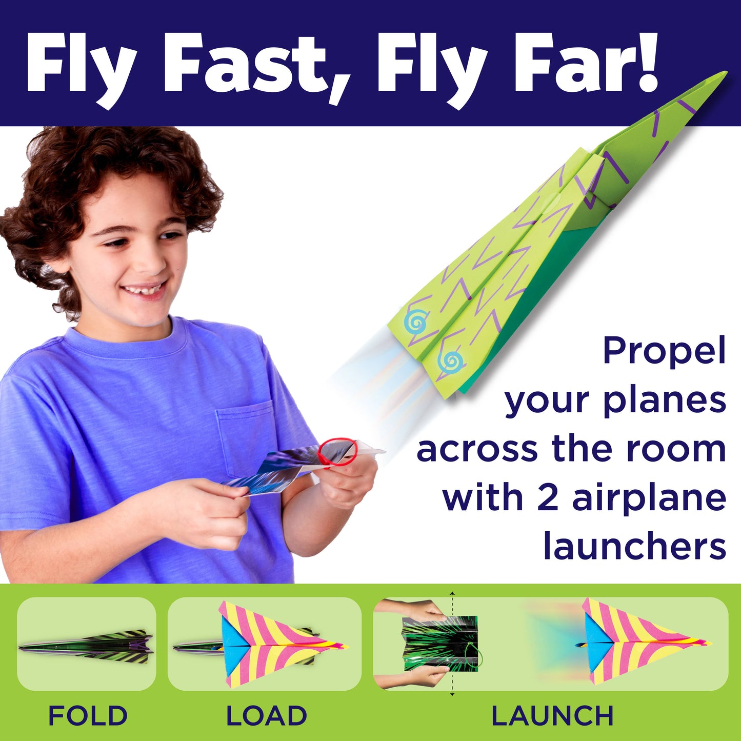 Stunt Squadron Neon Glow Paper Airplanes Craft Kit