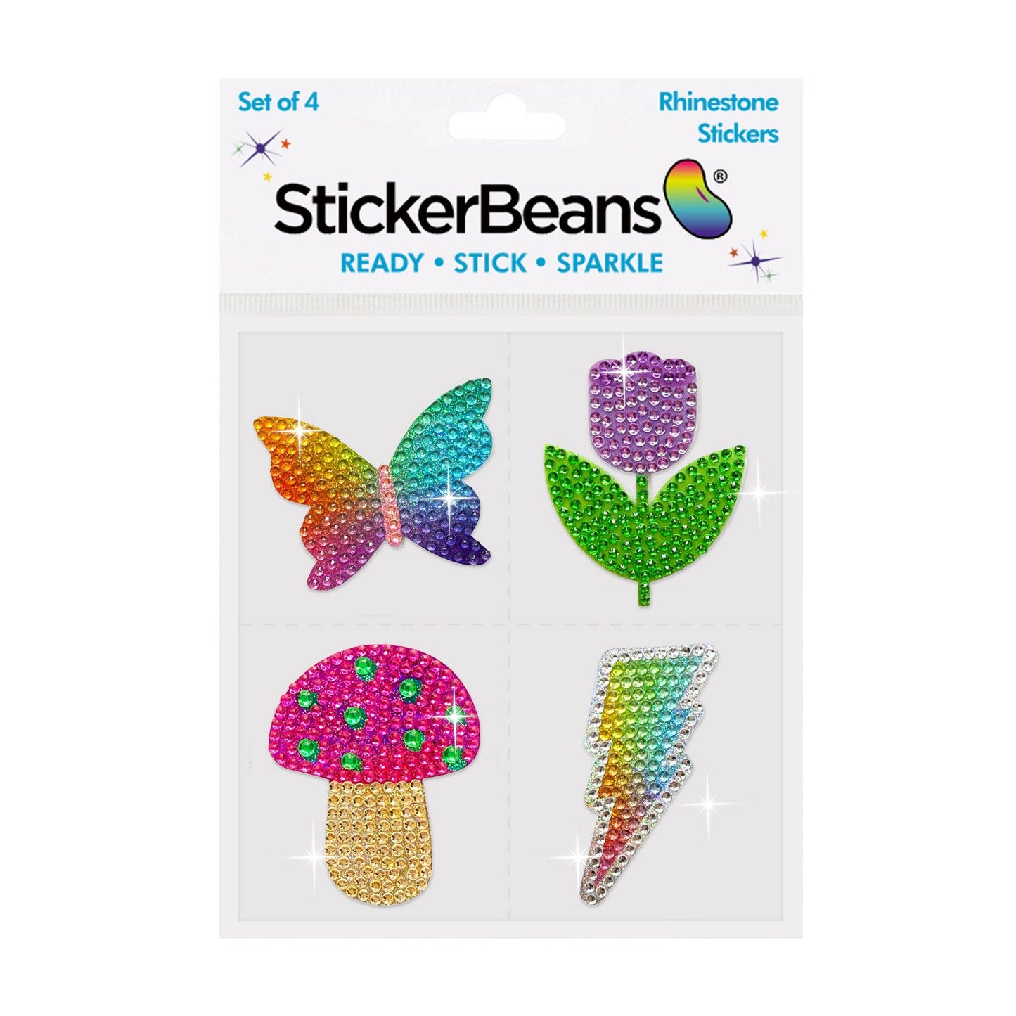 Wild Wonders 2" Rhinestone Sticker Set of 4: O/S