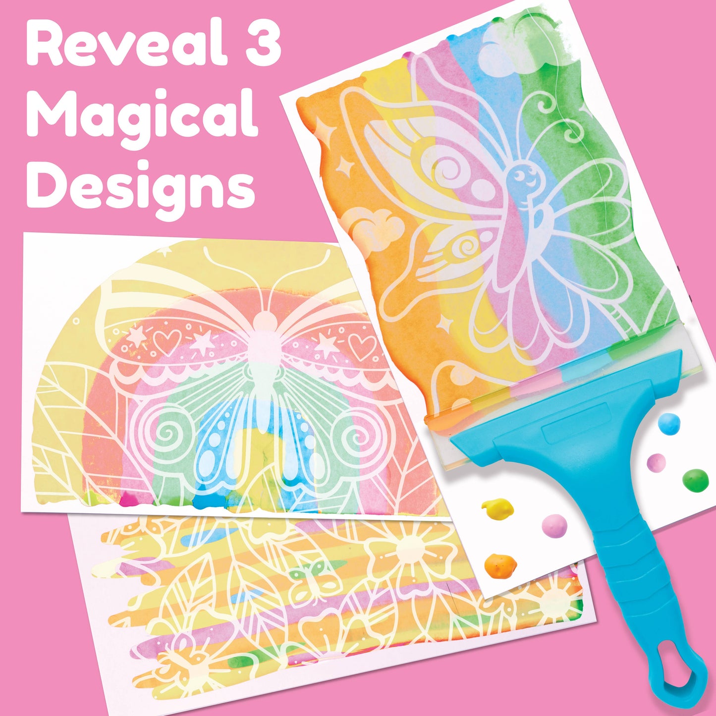 Squeegeez Magic Reveal Art Butterfly Paint Set for Kids