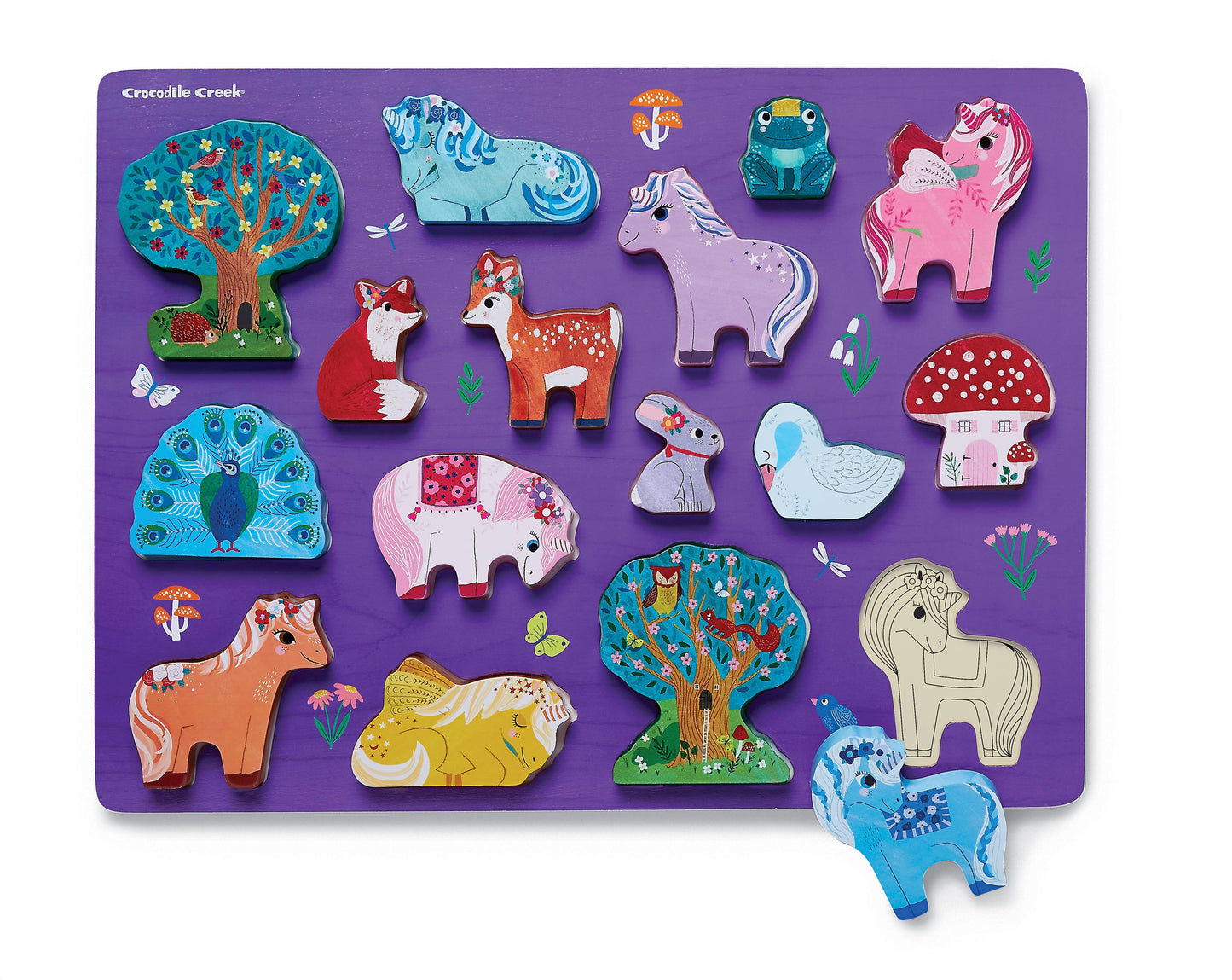 16-Piece Wood Puzzle - Unicorn Garden