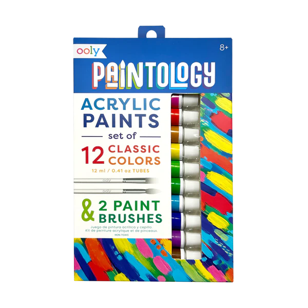 Paintology Acrylic Paints + 2 Brushes