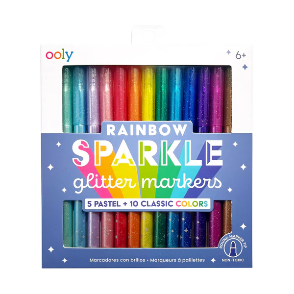 Rainbow Sparkle Glitter Markers