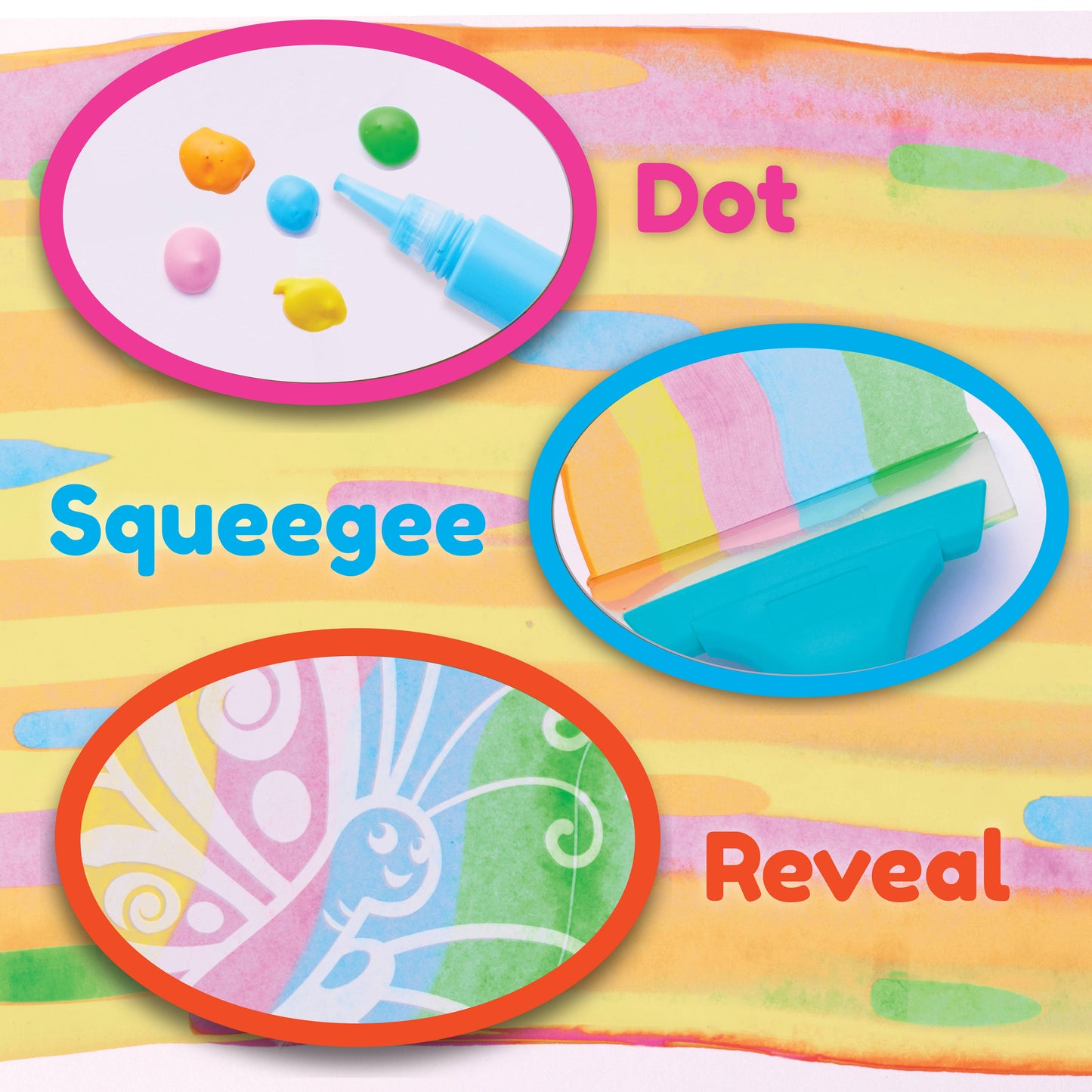 Squeegeez Magic Reveal Art Butterfly Paint Set for Kids