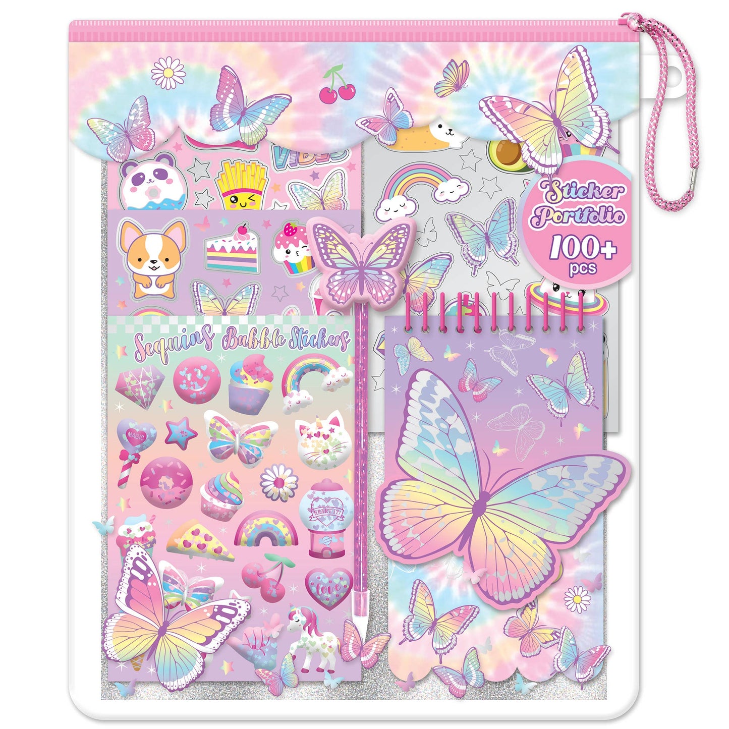Sticker Portfolio, Tie Dye Butterfly