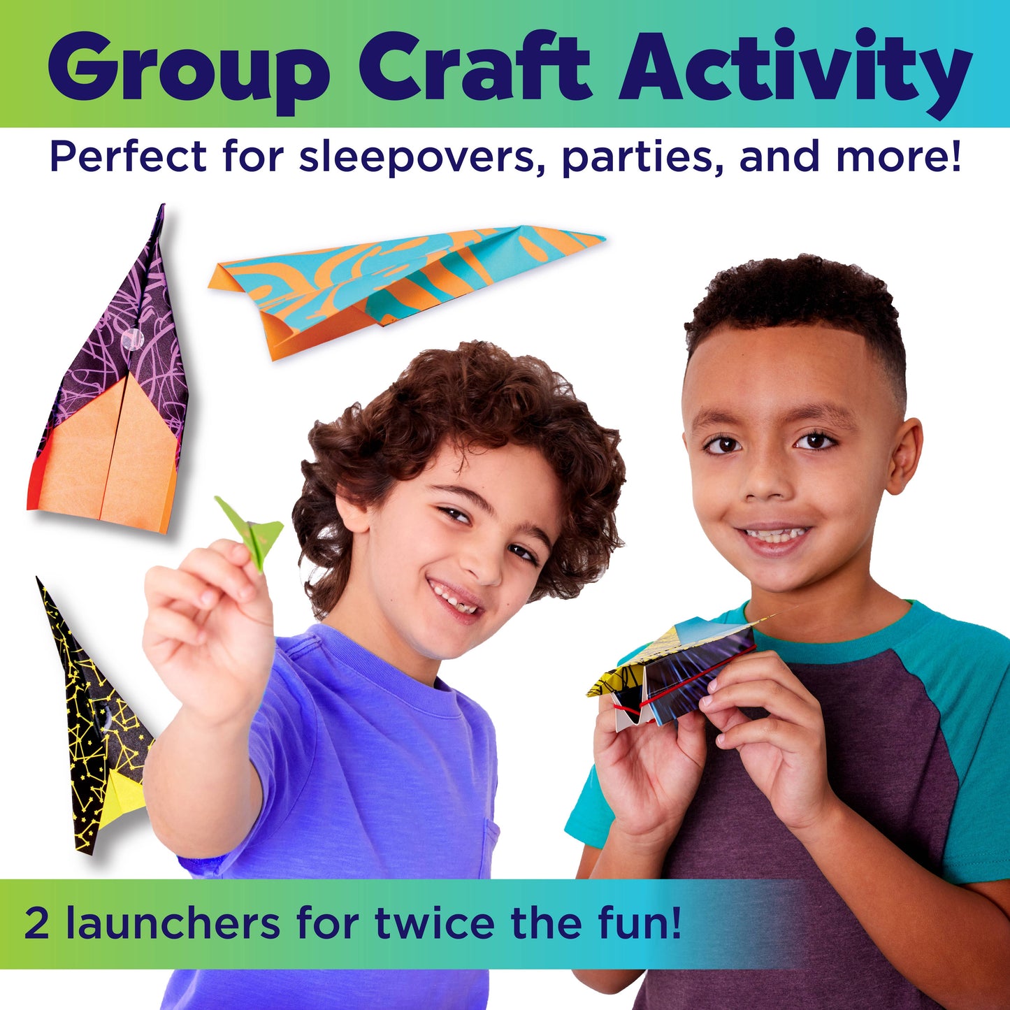 Stunt Squadron Neon Glow Paper Airplanes Craft Kit
