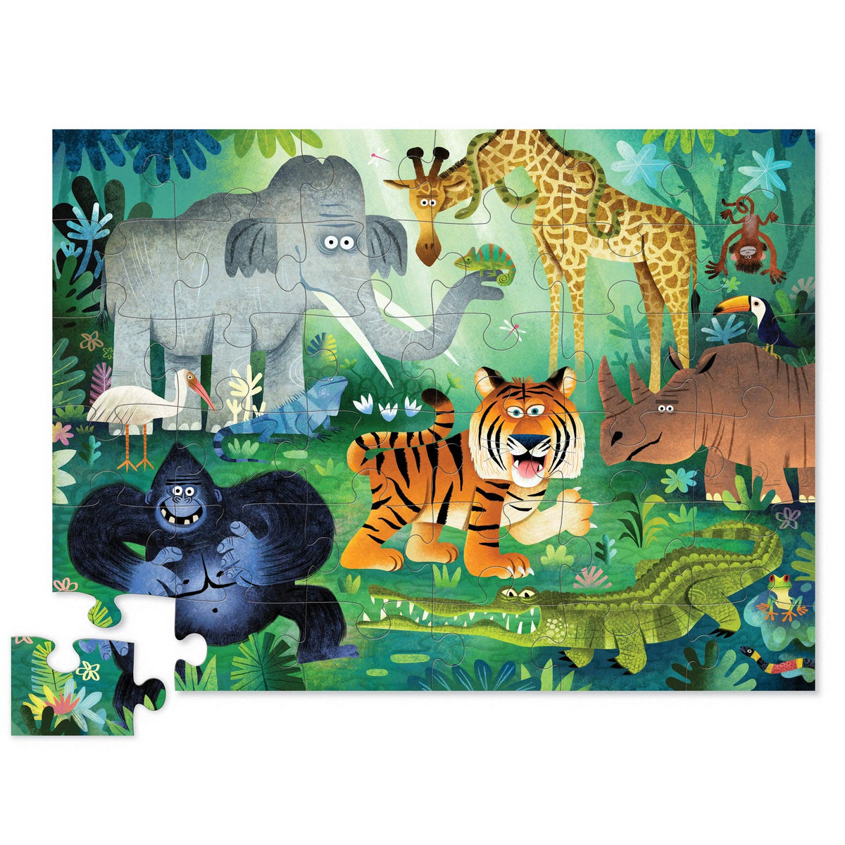 36-Piece Shaped Box Puzzle - Wild Animals