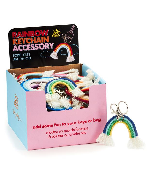 Rainbow Twist Yarn Macrame Keychain