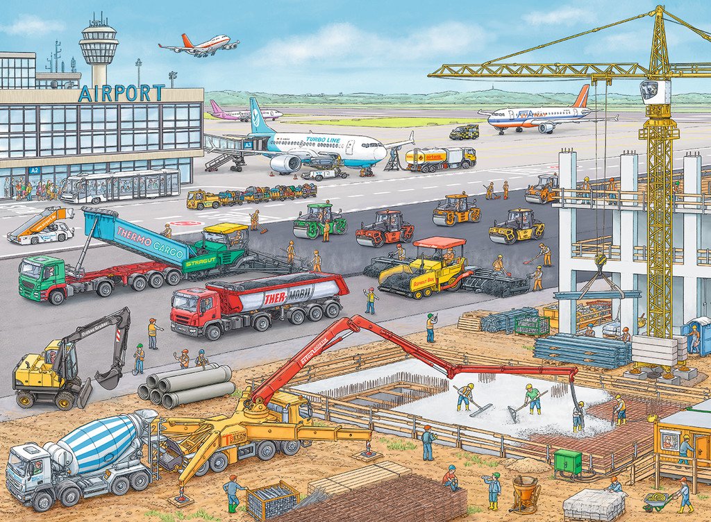 Construction at Airport - 100pc Puzzle