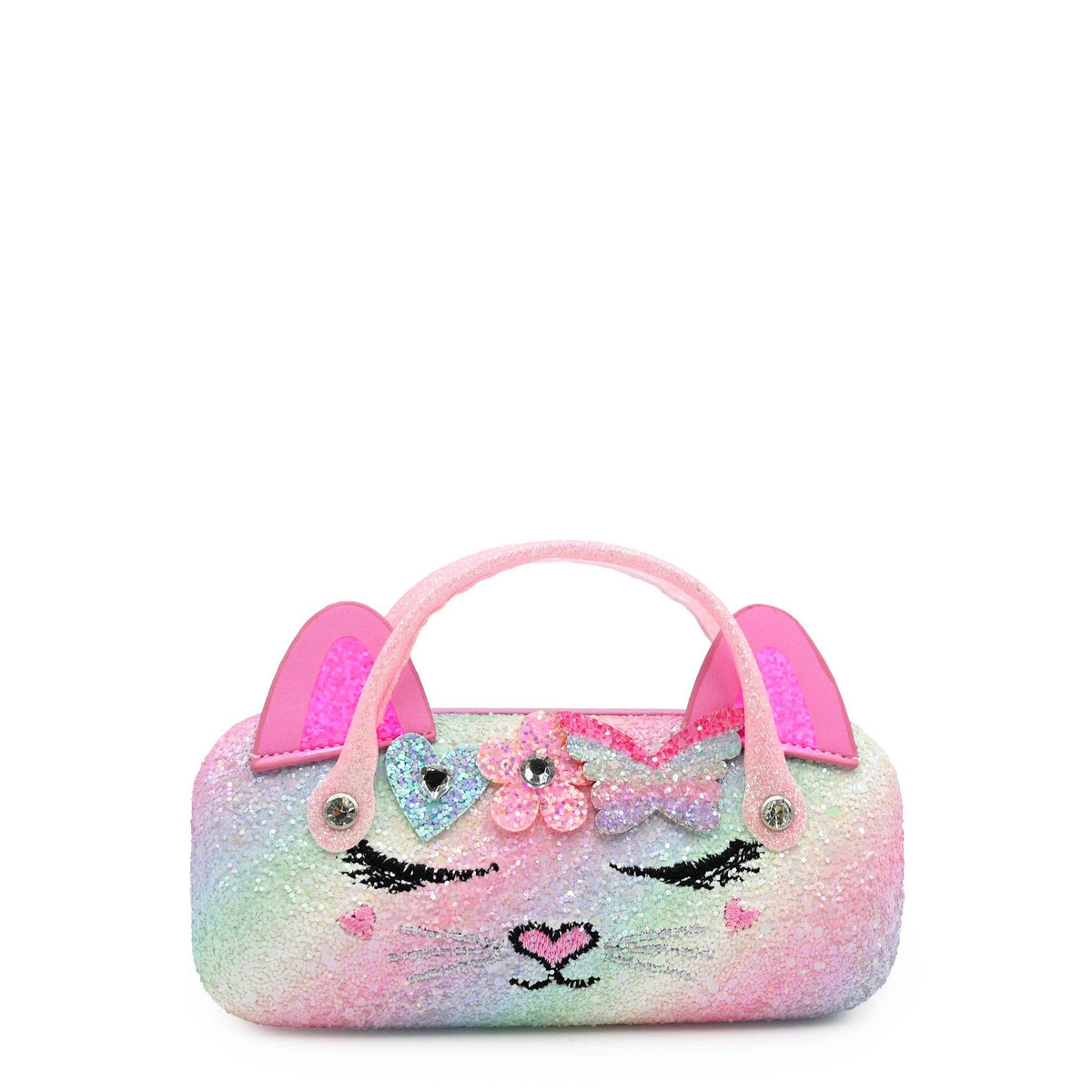 Bella Heart Flower Butterfly Crown Glitter Case and Sunglasses