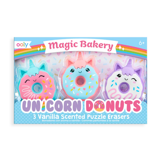 Magic Bakery Unicorn Donuts Scented Erasers - Set of 3