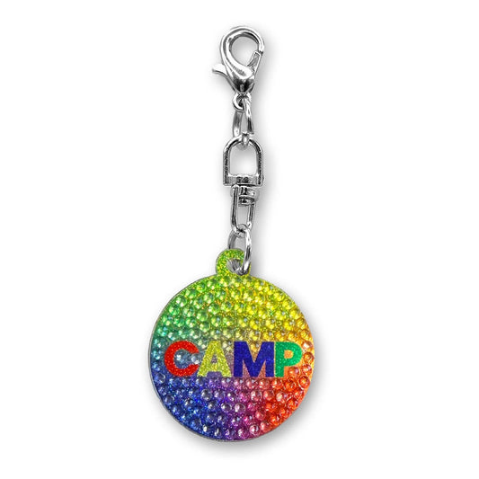 Rainbow Camp Rhinestone Bag Charm with Clip: O/S
