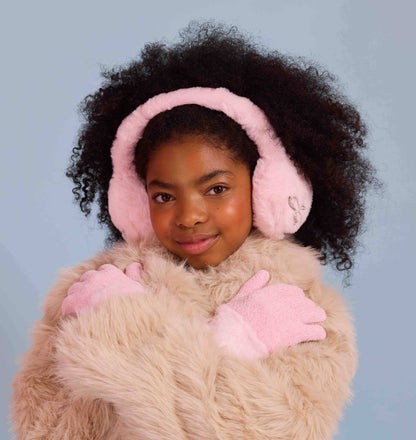 Rhinestone and Pearl Ear Muff and Gloves Set