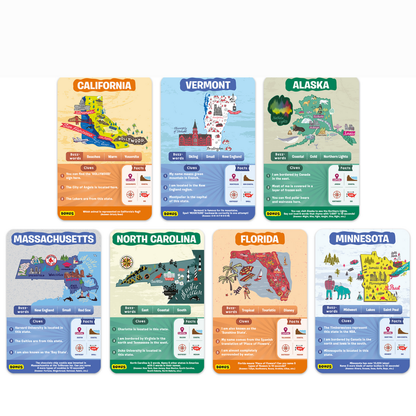 Skillmatics Guess in 10 States of America Card Game