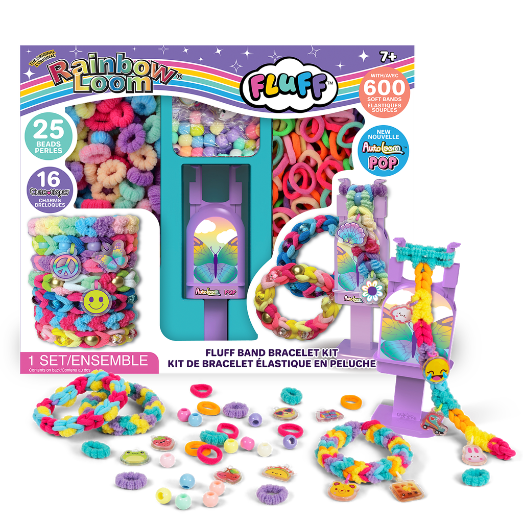 Auto Loom Fluff - 600 Fluff Bands, 16 charms,  and 25 beads