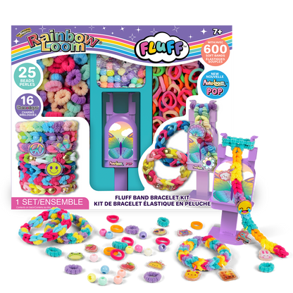 Auto Loom Fluff - 600 Fluff Bands, 16 charms,  and 25 beads