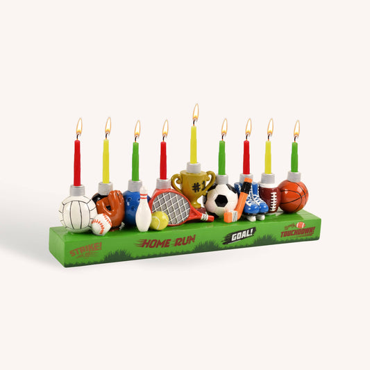 Hand Painted Menorah - Sports
