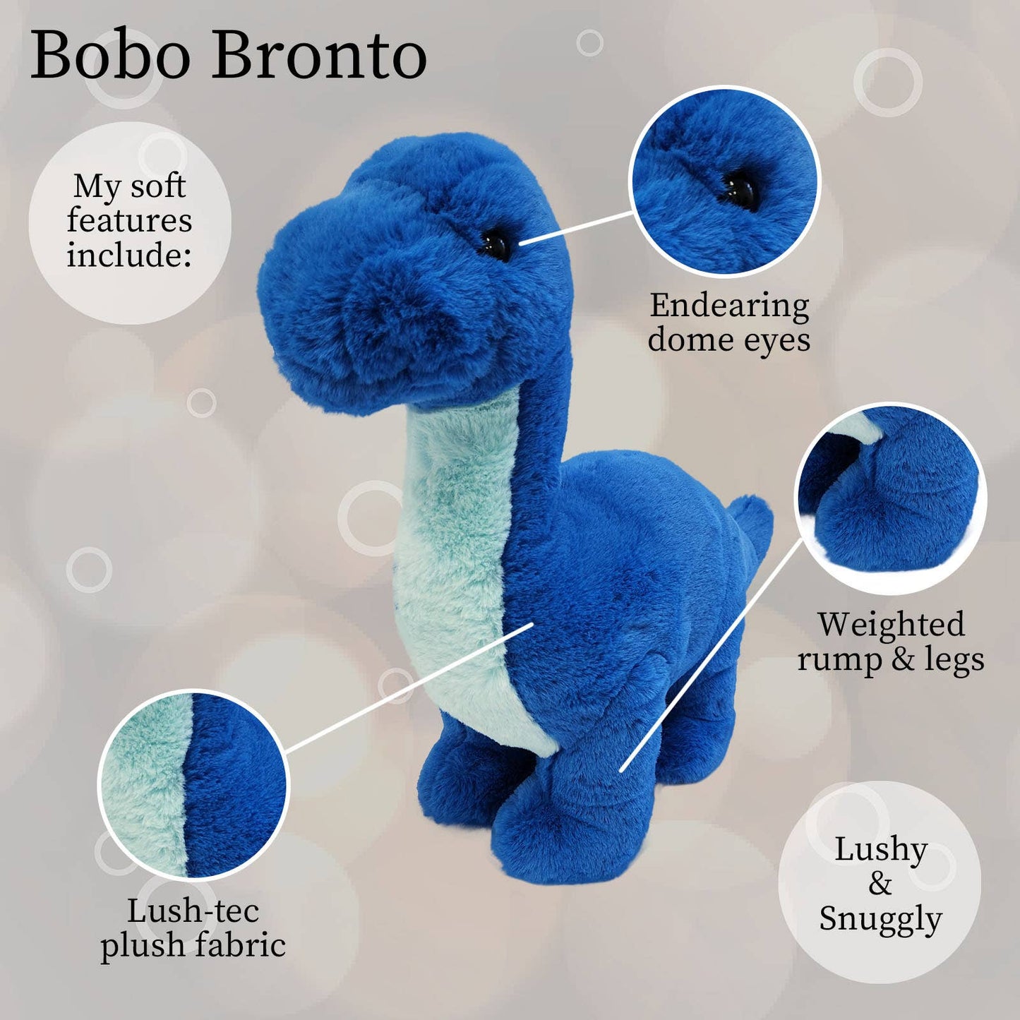 World's Softest Lushee 16 inch BoBo Bronto Blue Dino