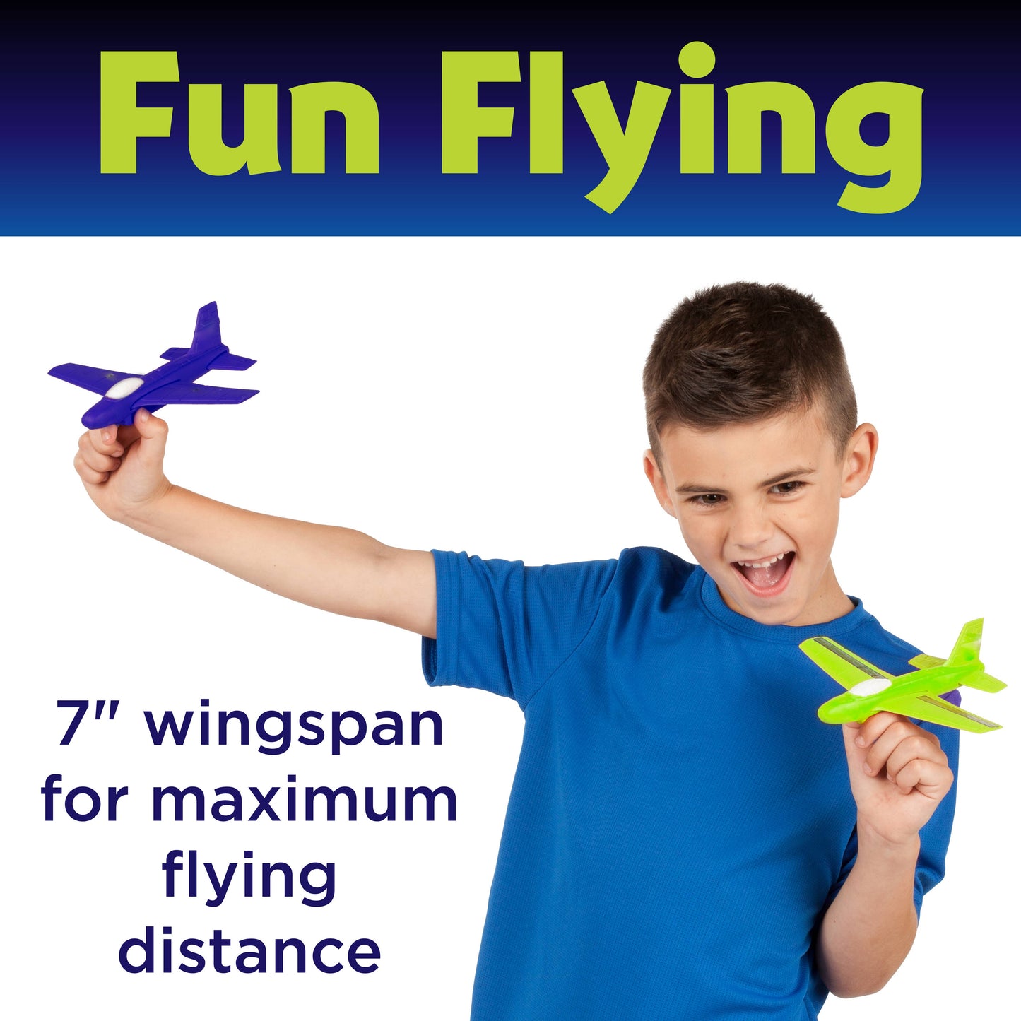 Stunt Squadron Foam Fliers Airplane Craft Kit for Kids: Glow in the Dark