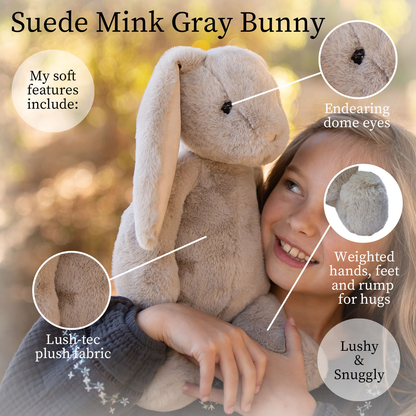 World's Softest Lushee 16 inch - Suede Mink Bunny Gray