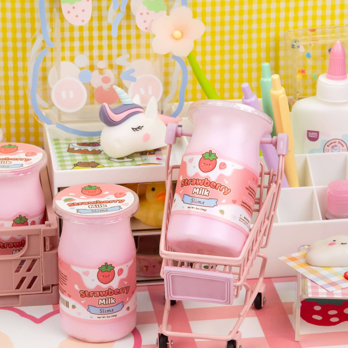 Strawberry Milk Glossy Slime (9pcs/case)