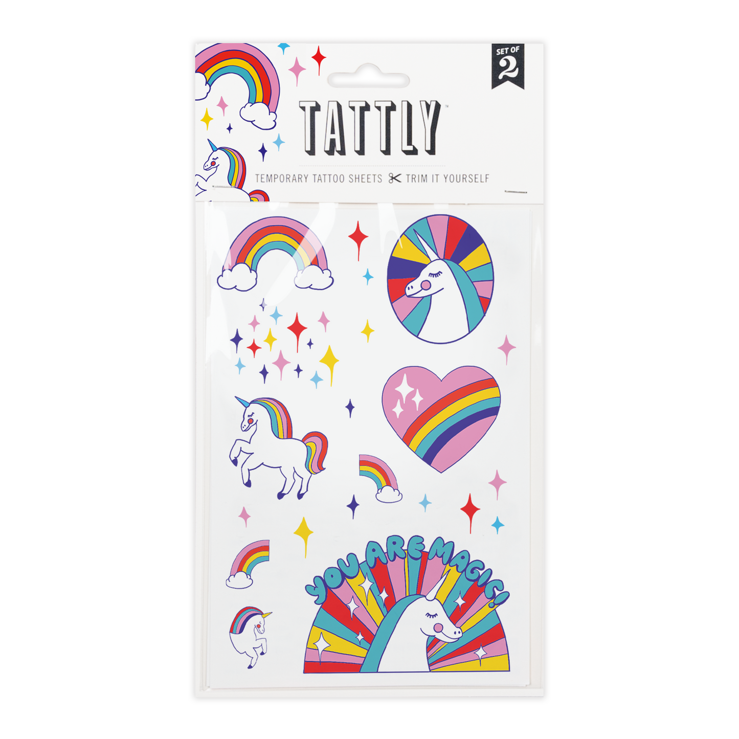 Rainbow Unicorns Tattoo Sheets
