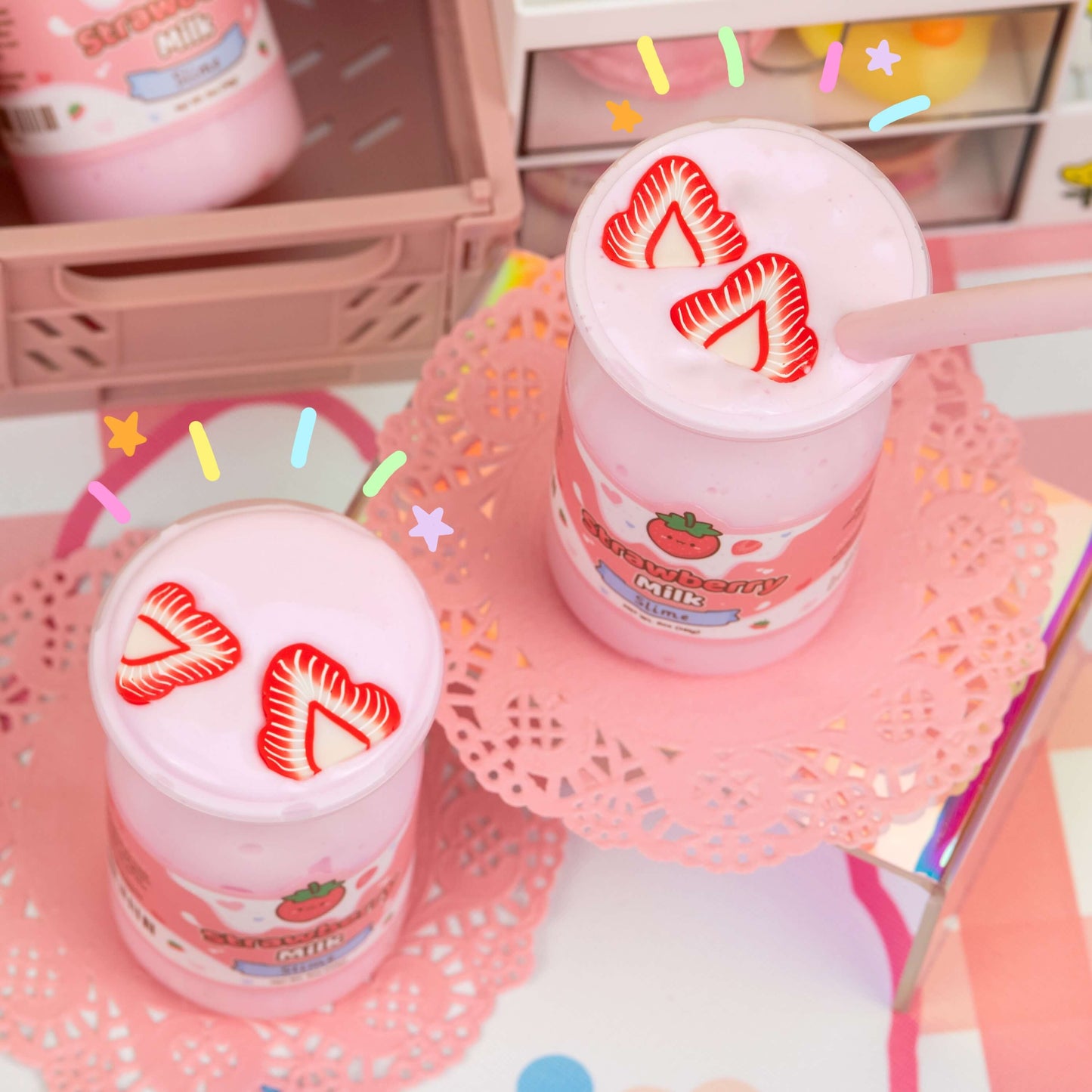 Strawberry Milk Glossy Slime (9pcs/case)