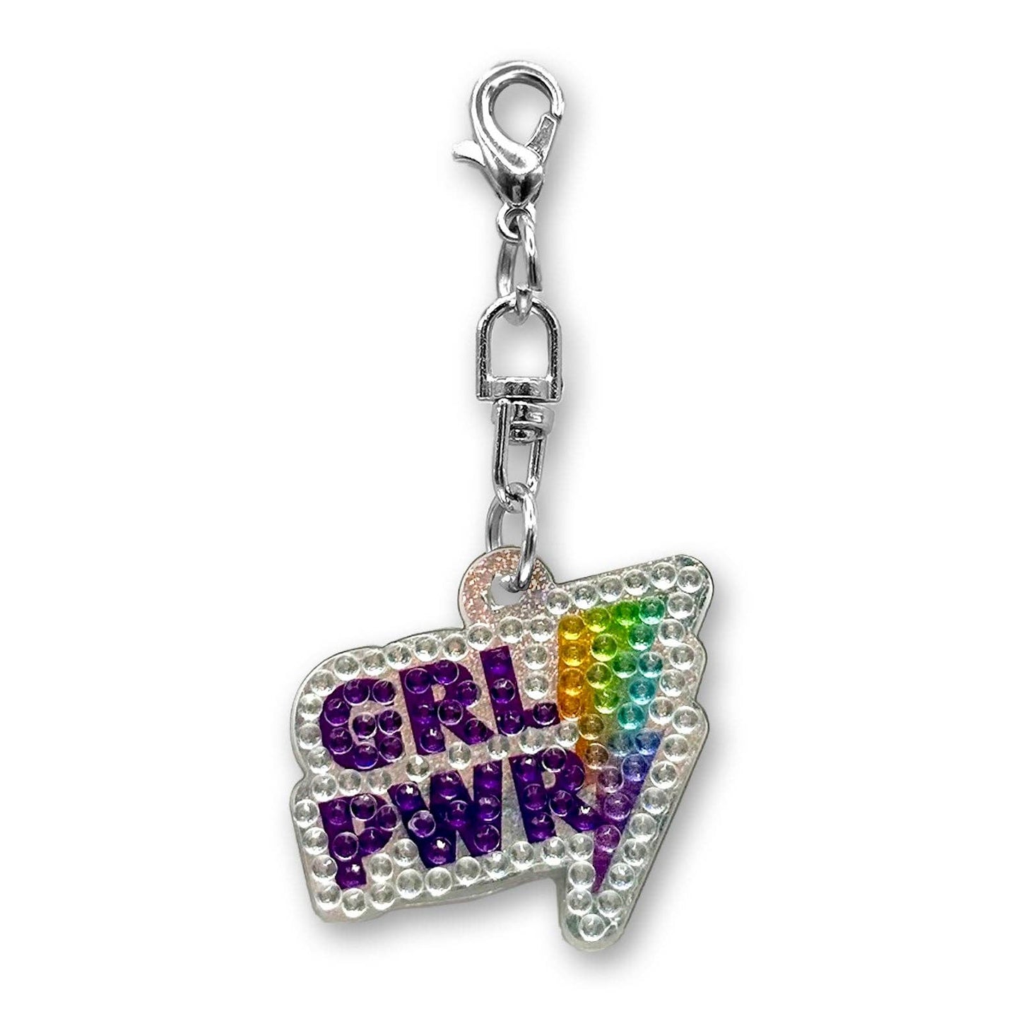 Girl Power Rhinestone Bag Charm