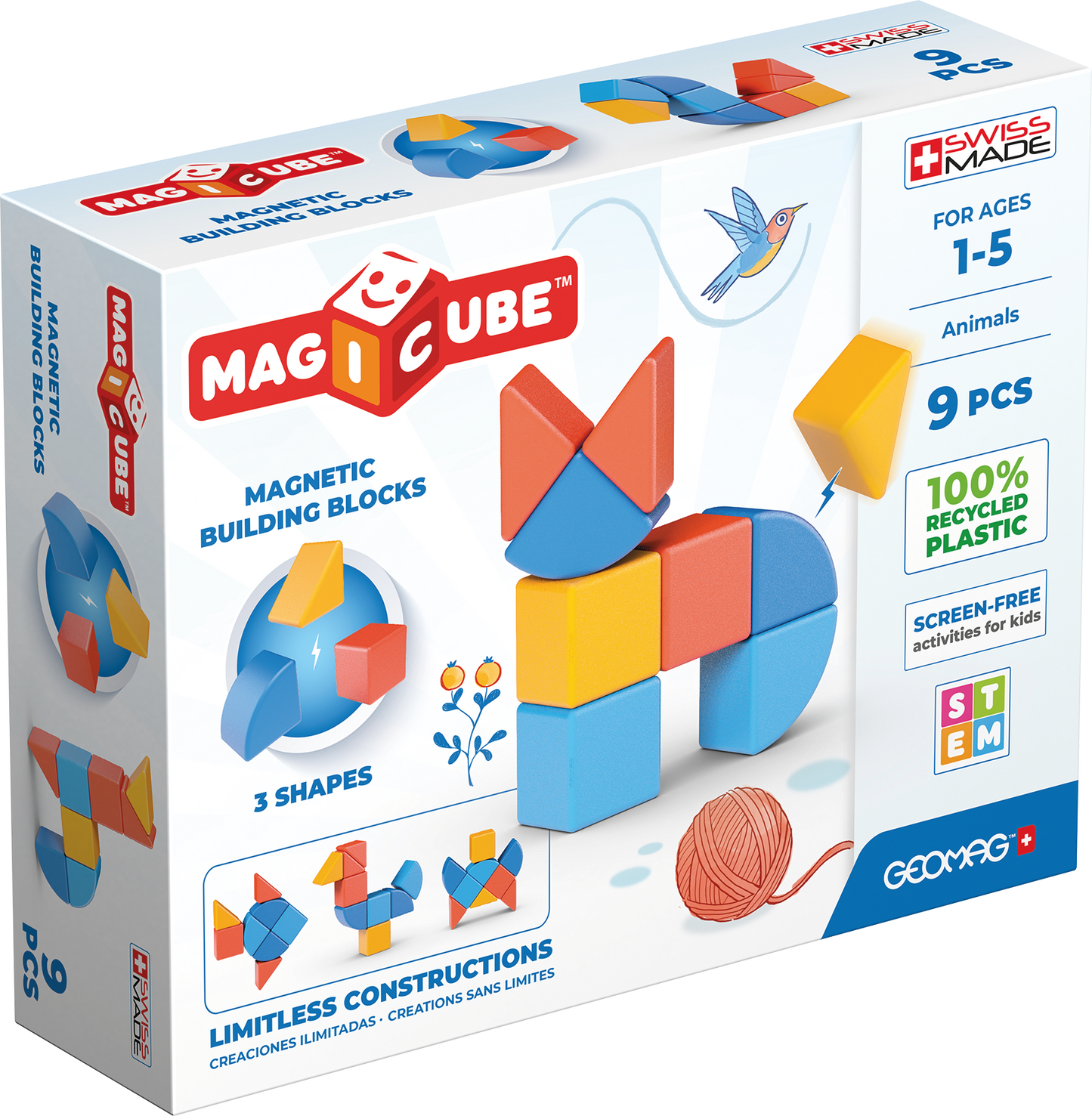 Geomag Magnetic Toys | Magicube Shapes Recycled 9 pcs