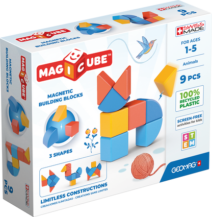 Geomag Magnetic Toys | Magicube Shapes Recycled 9 pcs
