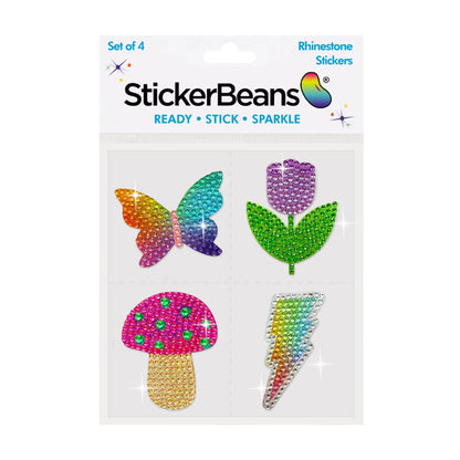 Wild Wonders 2" Rhinestone Sticker Set of 4: O/S
