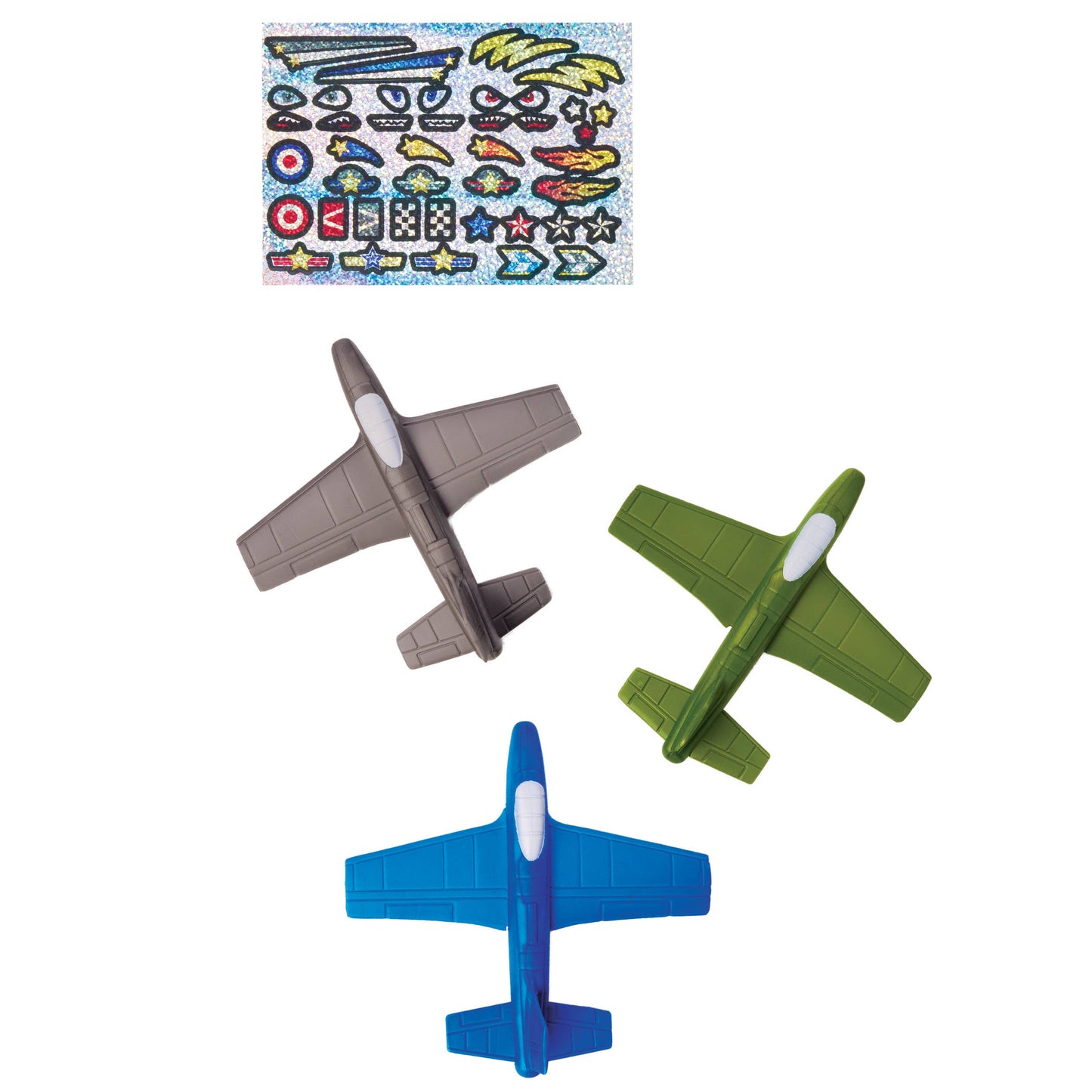 Stunt Squadron Foam Fliers Airplane Craft Kit for Kids: Glow in the Dark