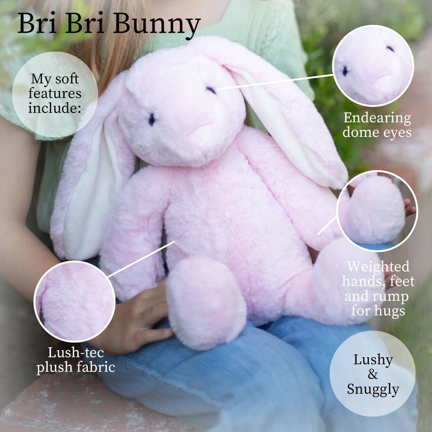 World's Softest Lushee 16 inch - BriBri Pink Bunny Plush Toy
