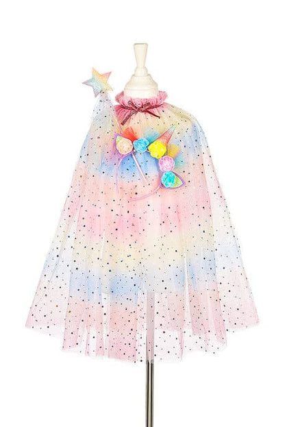 Unicorn Costume Cape Set w/ headband & wand 5-7 yrs