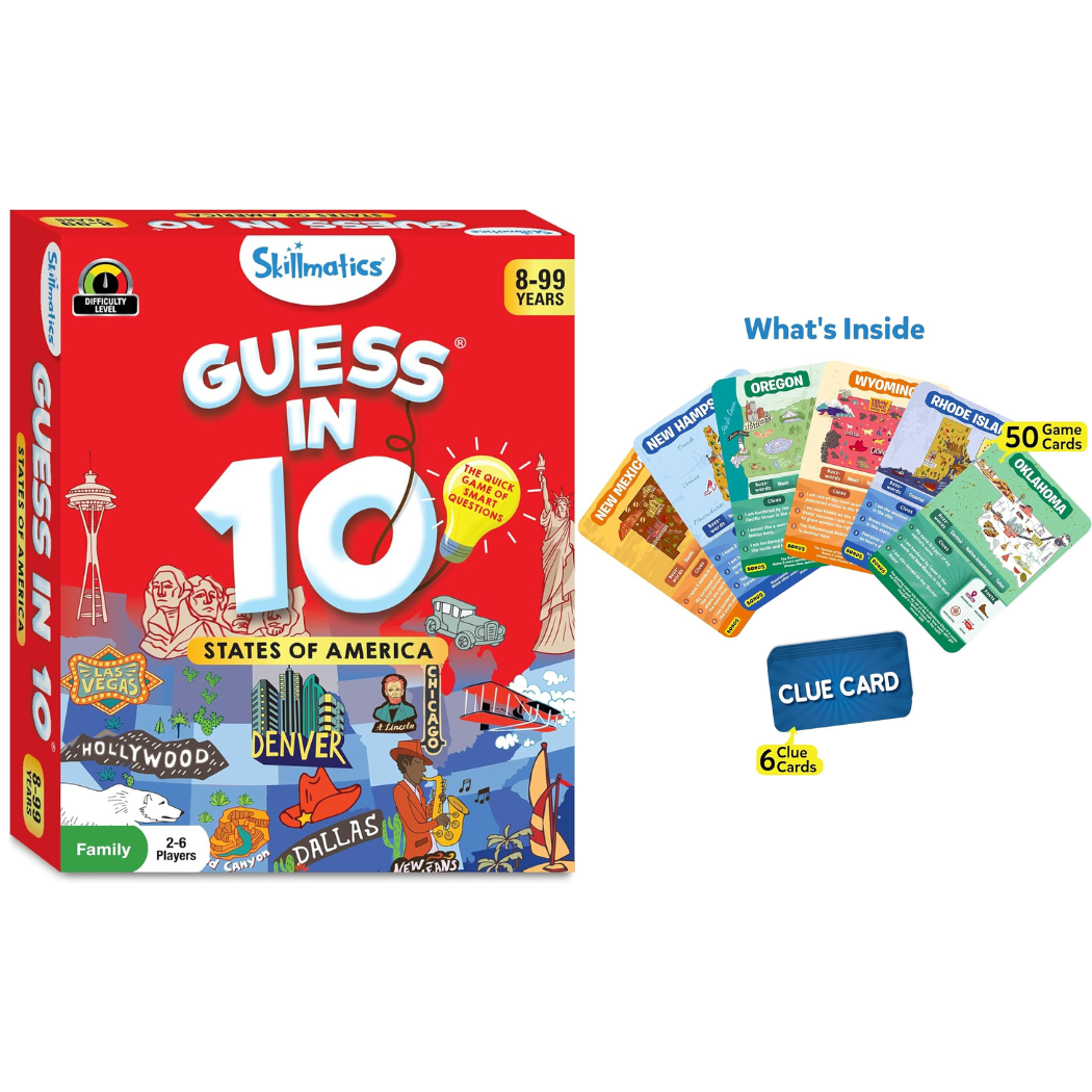 Skillmatics Guess in 10 States of America Card Game
