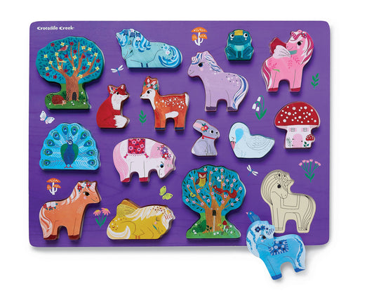 16-Piece Wood Puzzle - Unicorn Garden