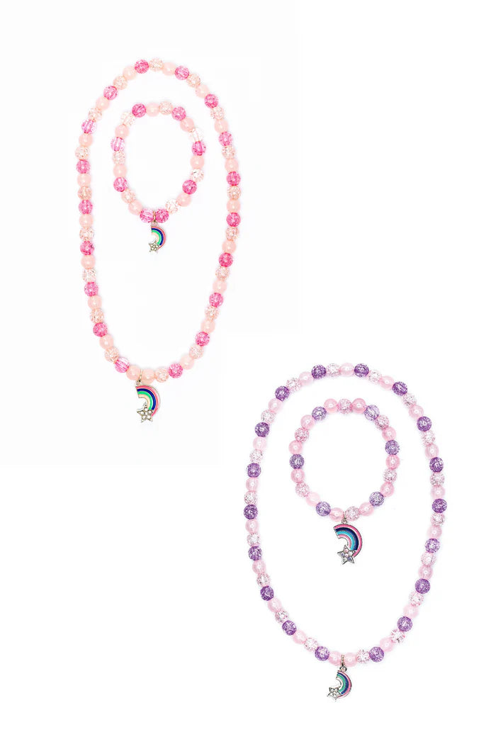 Rainbow Necklace & Bracelet Set