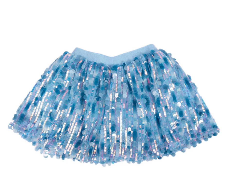 Super Star Sequin Skirt Blue