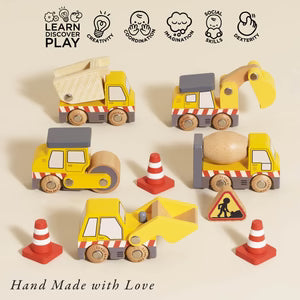 Wooden Construction Vehicle Set