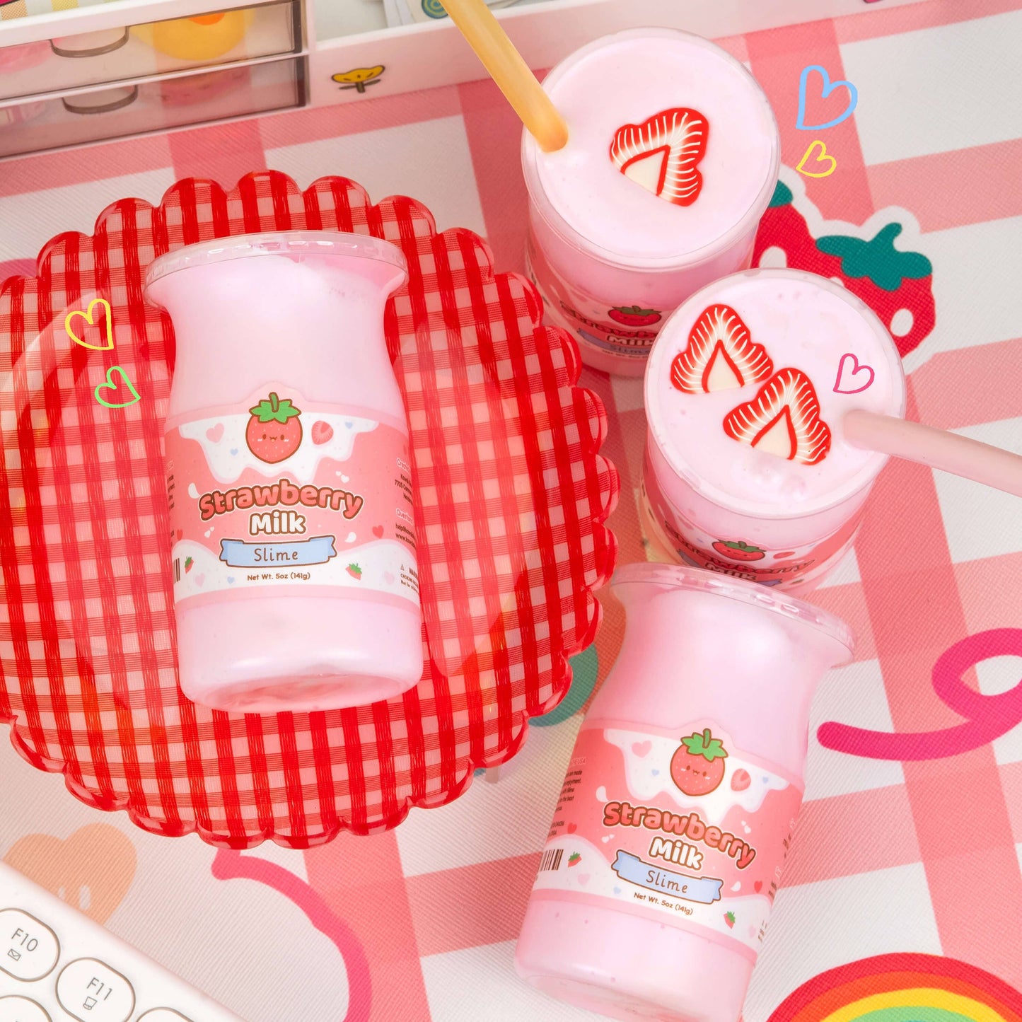 Strawberry Milk Glossy Slime (9pcs/case)