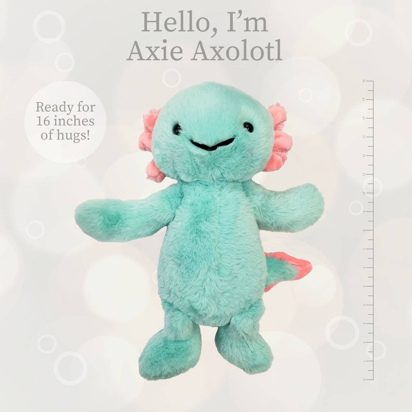 World's Softest Lushee 16 inch - Aqua Axolotl