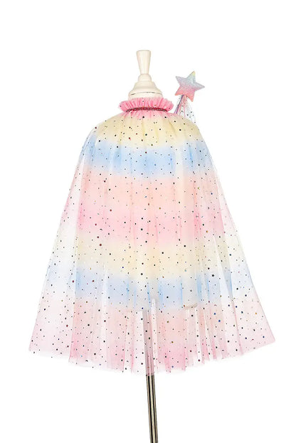 Unicorn Costume Cape Set w/ headband & wand 5-7 yrs