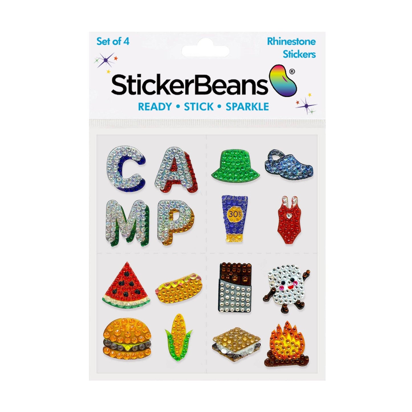 Summer 365 Set of 16 Rhinestone Sticker Multipack: O/S
