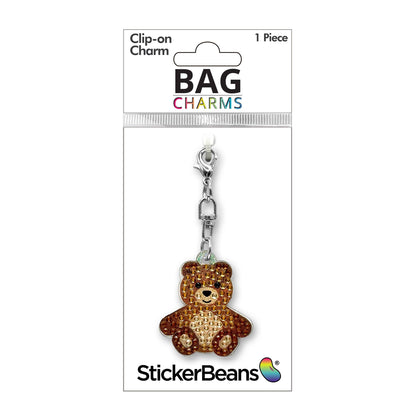 Teddy Bear Rhinestone Bag Charm