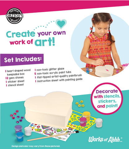 Heart Shaped Box Wood Paint Set