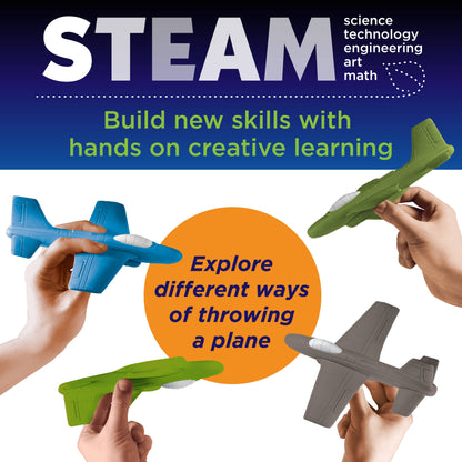 Stunt Squadron Foam Fliers Airplane Craft Kit for Kids: Glow in the Dark